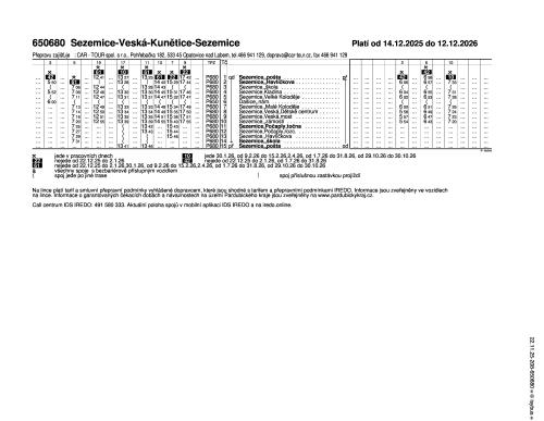 0650680 - Sezemice - Veská - Kunětice - Sezemice